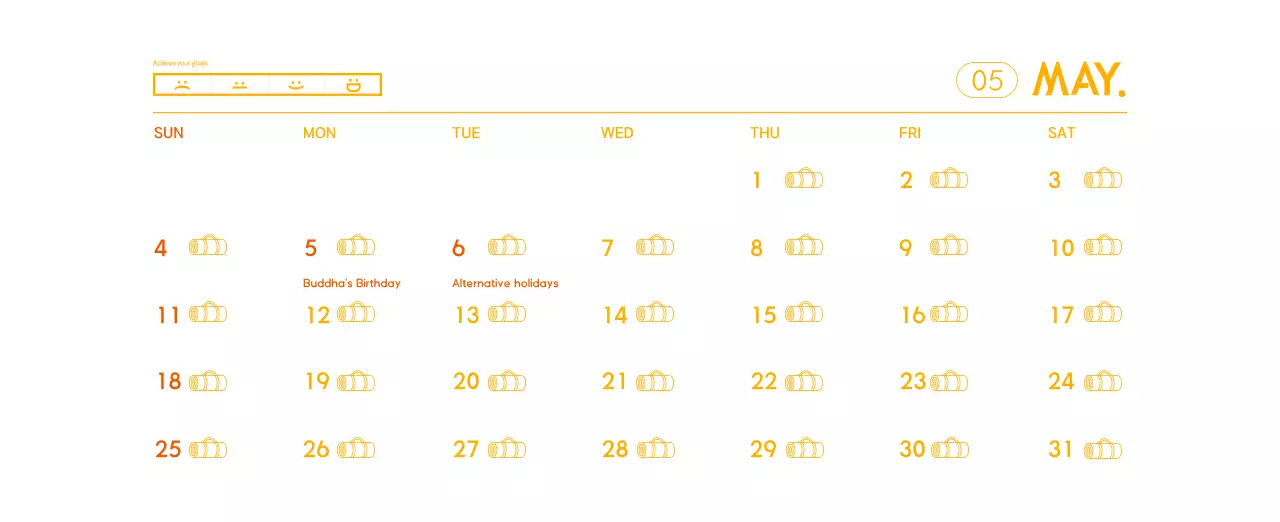 Orange Minimalist Yoga Promotional Calendar