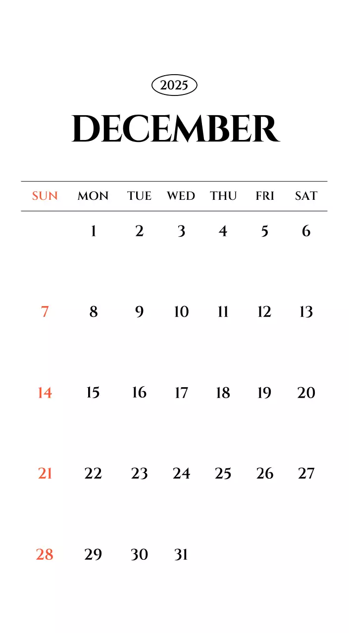 白黒の感性的な旅行写真をコンセプトにしたシンプルなカレンダー。