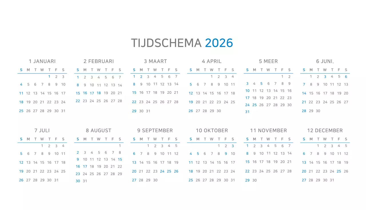 Blauwe Kalender Modern