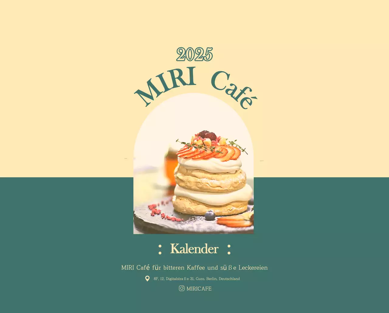 Ein moderner Café-Kalender mit Empfehlungen für das Getränk des Monats