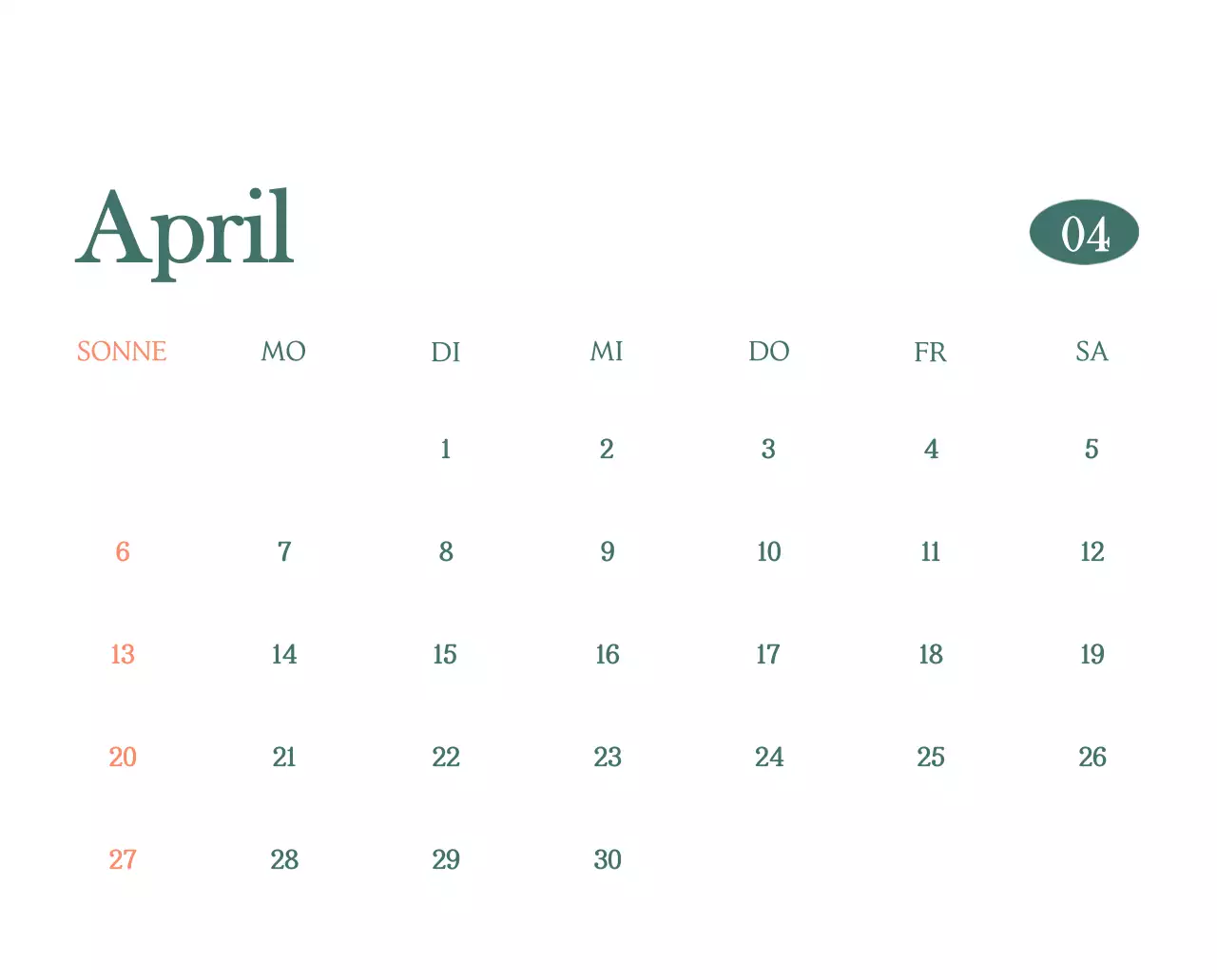 Ein moderner Café-Kalender mit Empfehlungen für das Getränk des Monats