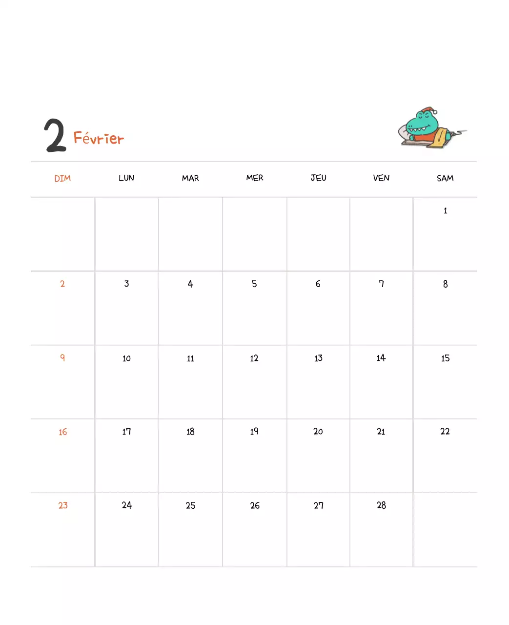 Un calendrier avec un concept d'illustration Ago mignon