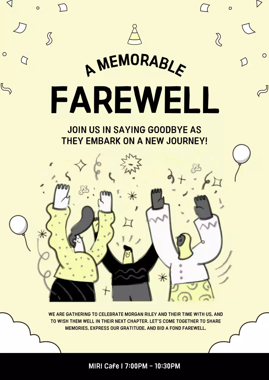 Beige Modern Farewell Invitation Poster