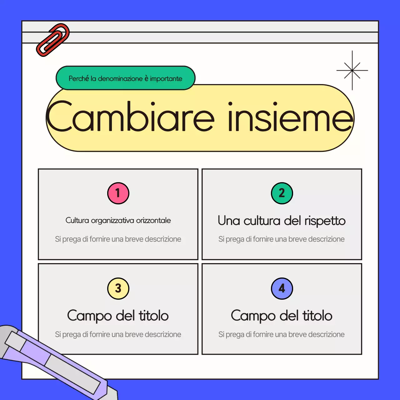 Una guida commerciale blu e kitsch