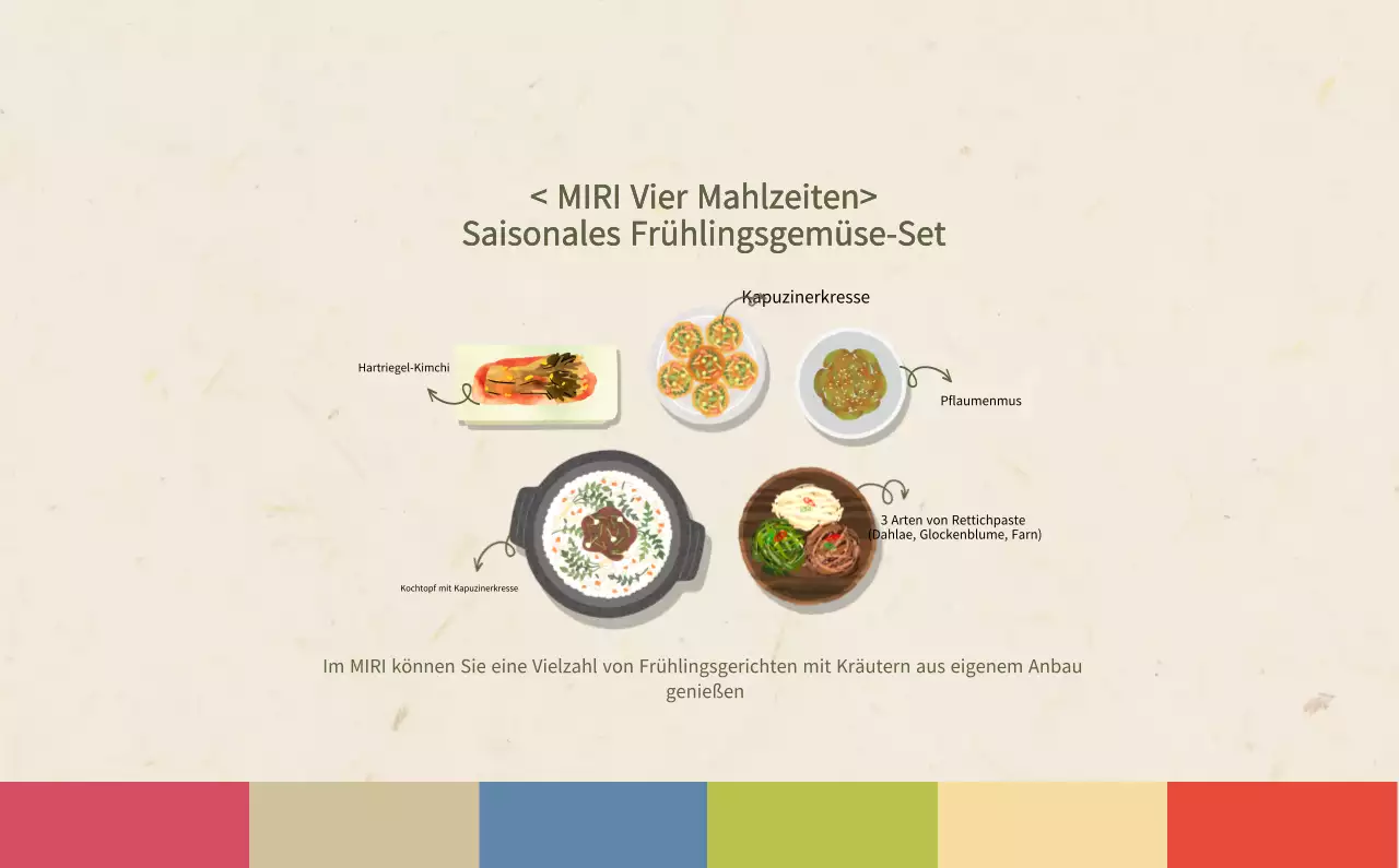 Beige Traditioneller Speisekalender