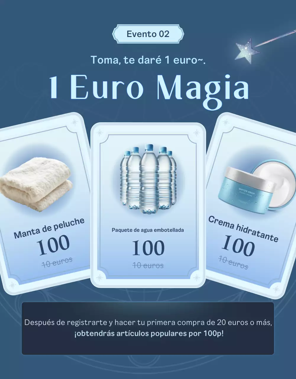 Promueva un evento de cupones Fantasía Azul y Negro