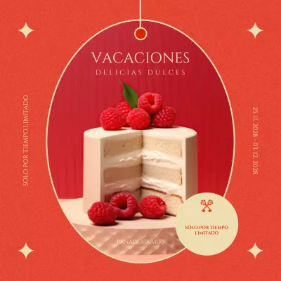 red elegant holiday bakery promotion