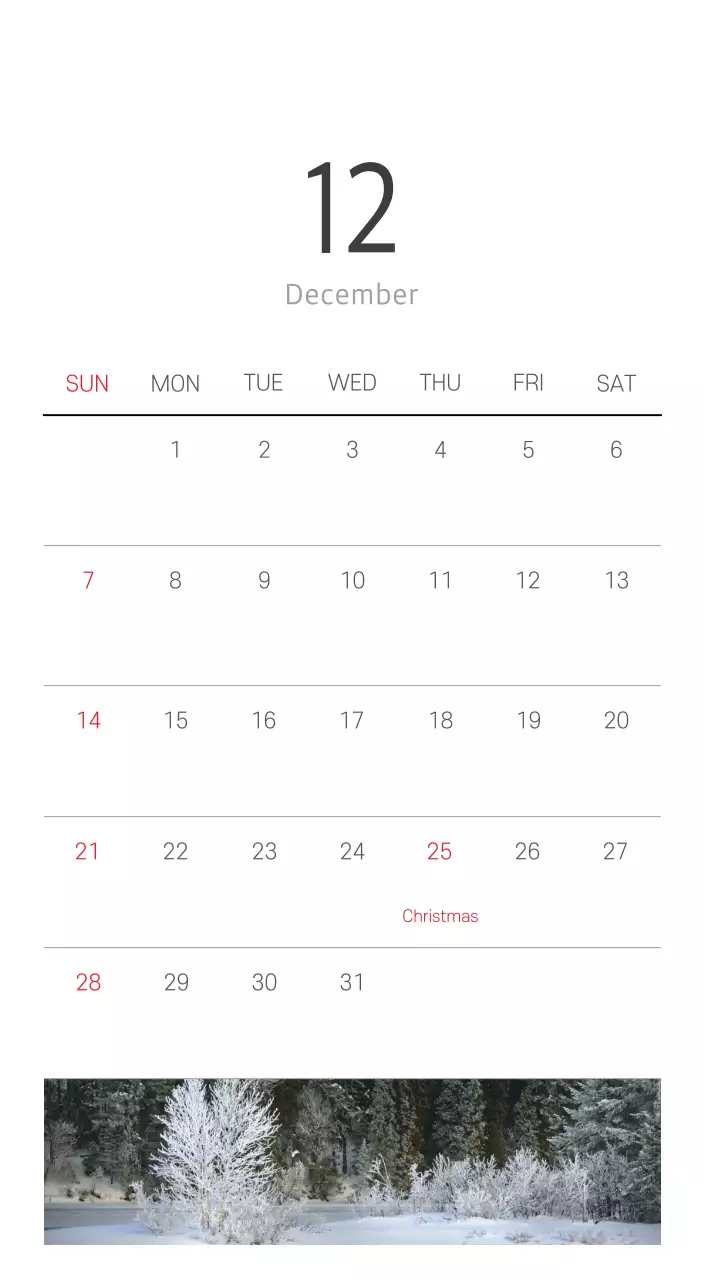 White clean botanical nature calendar