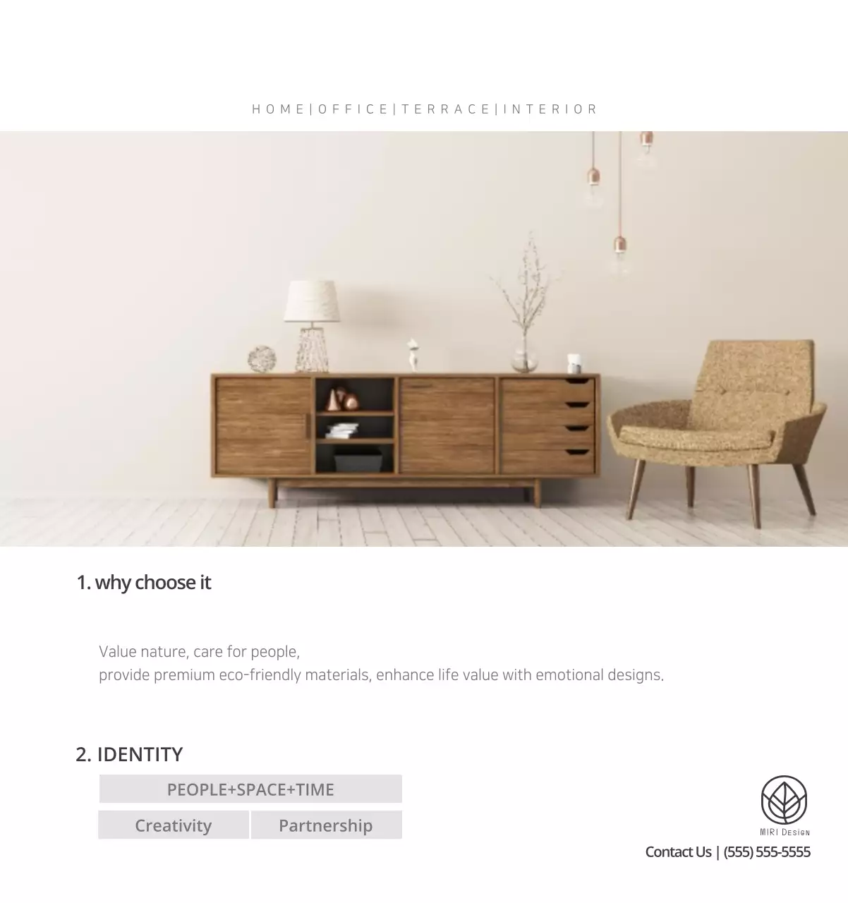 Kalender interior minimalis berwarna krem