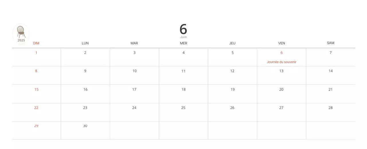 Calendrier intérieur minimaliste beige