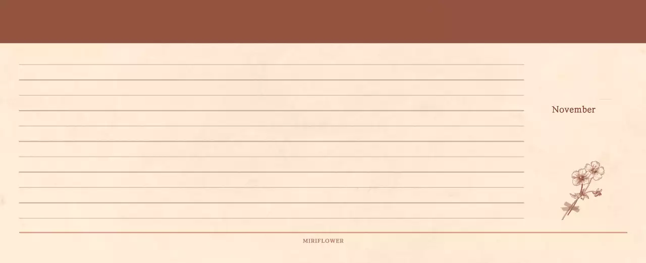 A sentimental florist concept calendar in light brown and brown wax paper