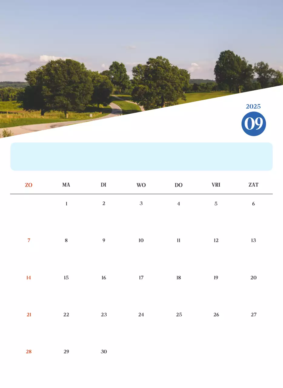 Blauwe moderne ziekenhuiskalender