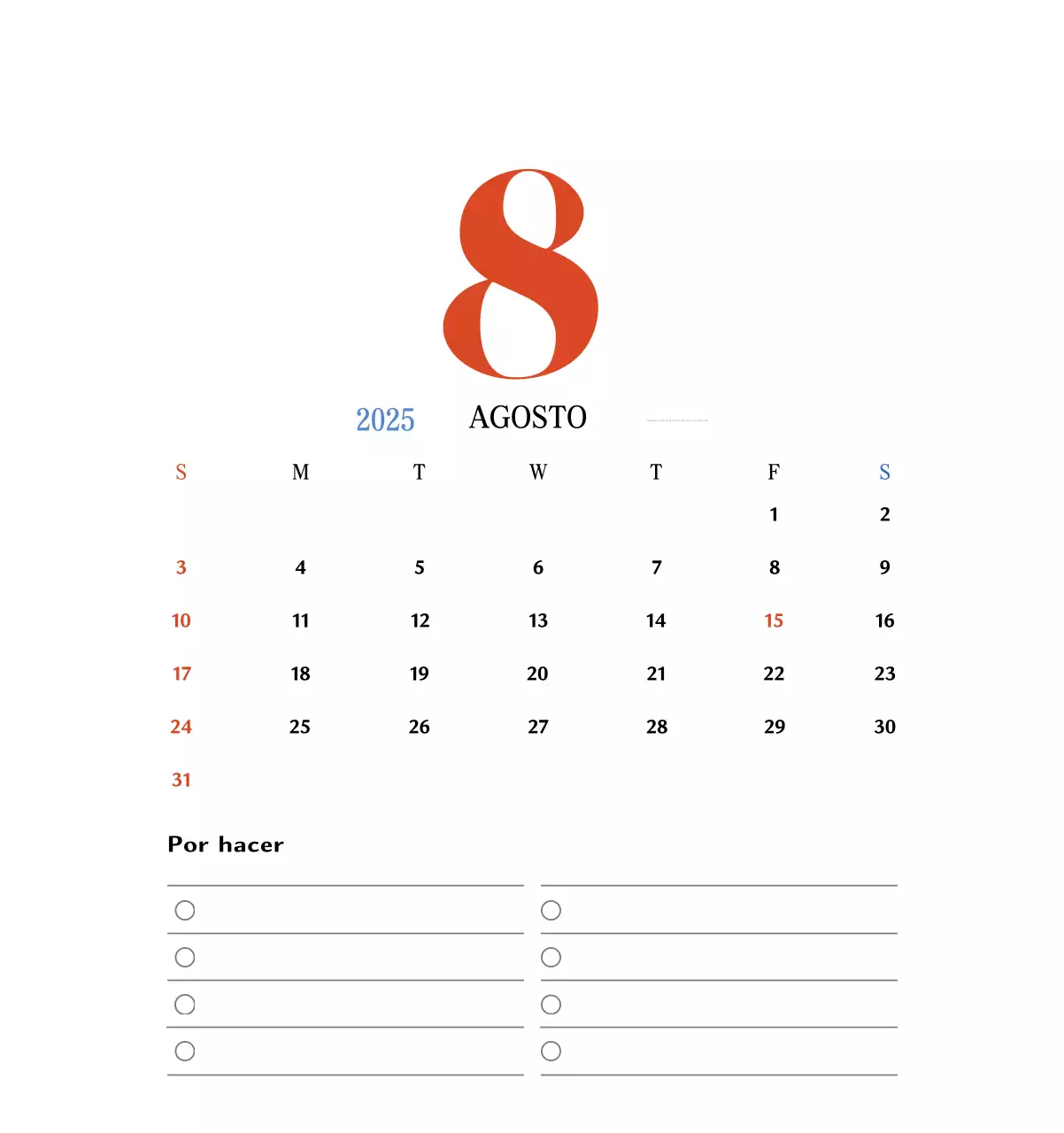 Calendario retro concept memory en rojo