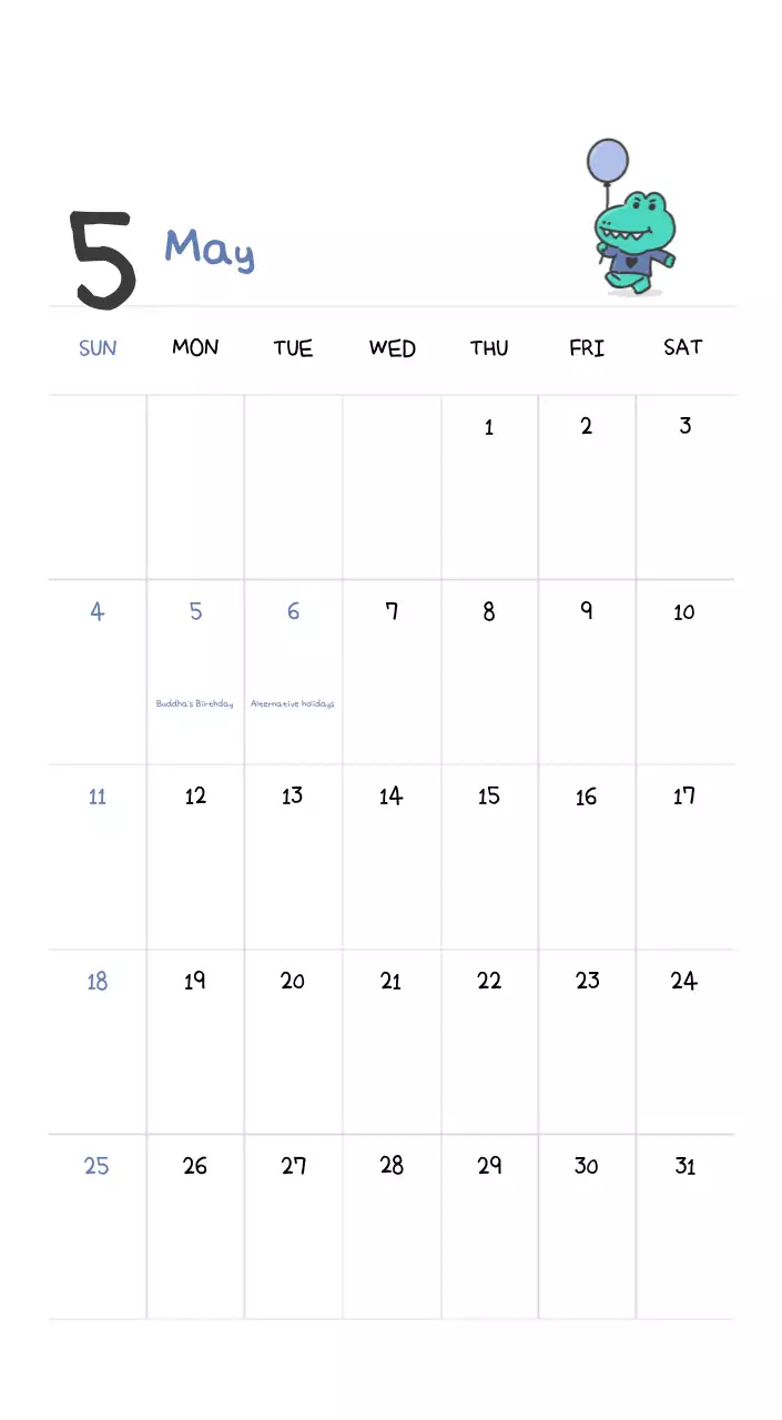 A calendar with a cute Argo illustration concept