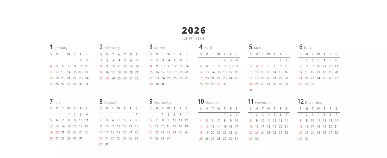 ベージュのミニマルなインテリアカレンダー