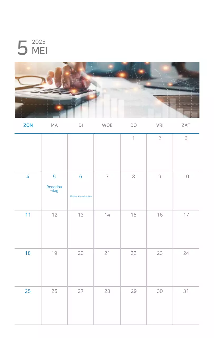 Blauwe moderne kalender bedrijfspromoties