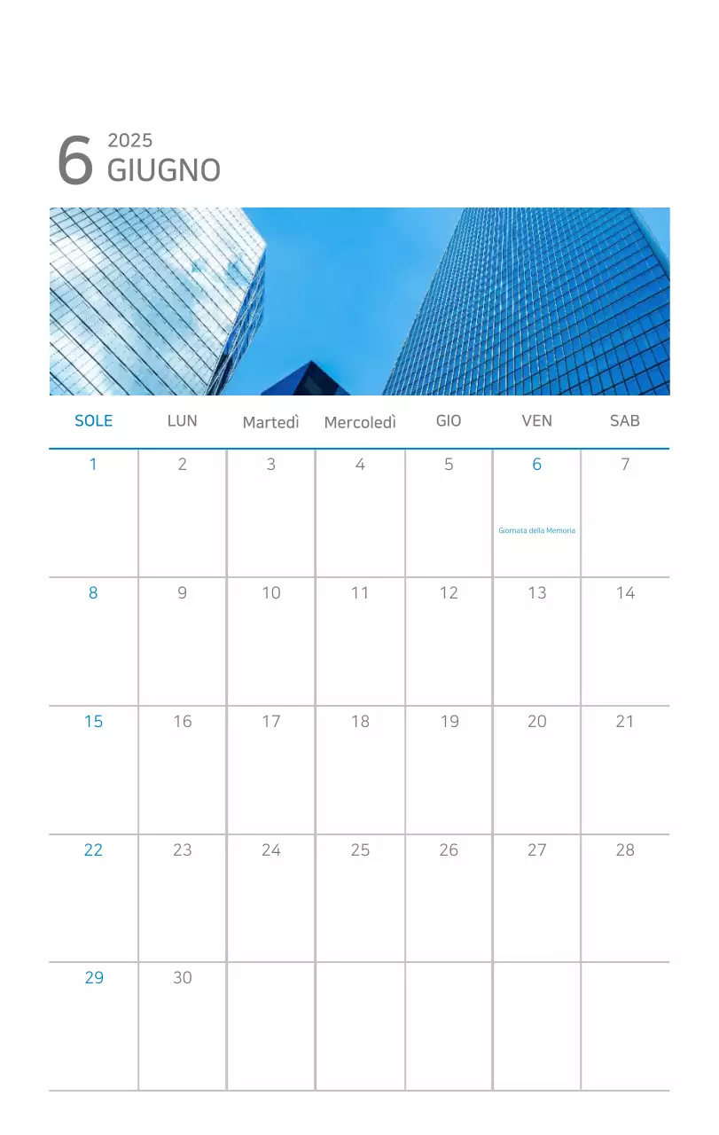 Calendario moderno blu Promozioni aziendali