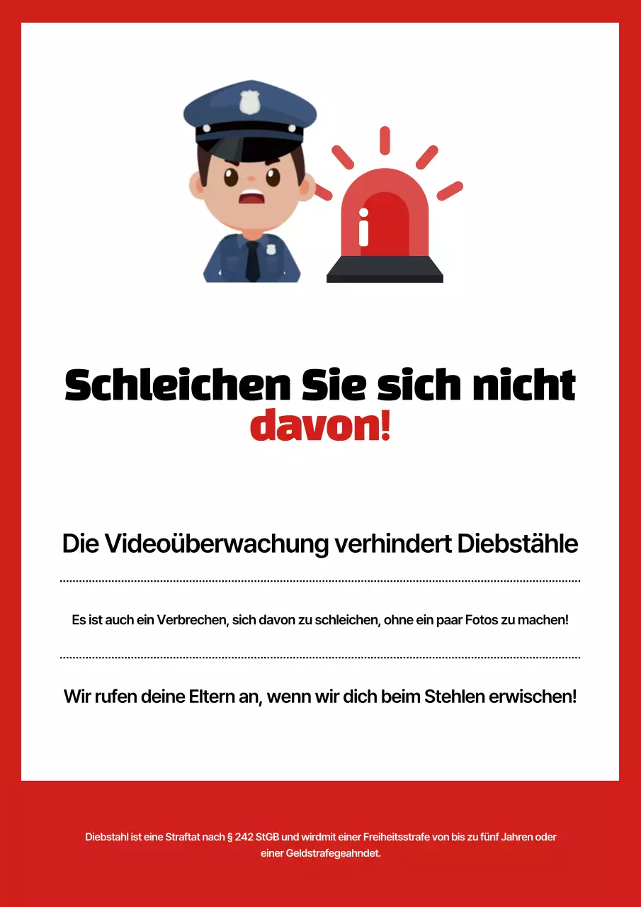 Rot Einfach Vorsicht vor Diebstahl