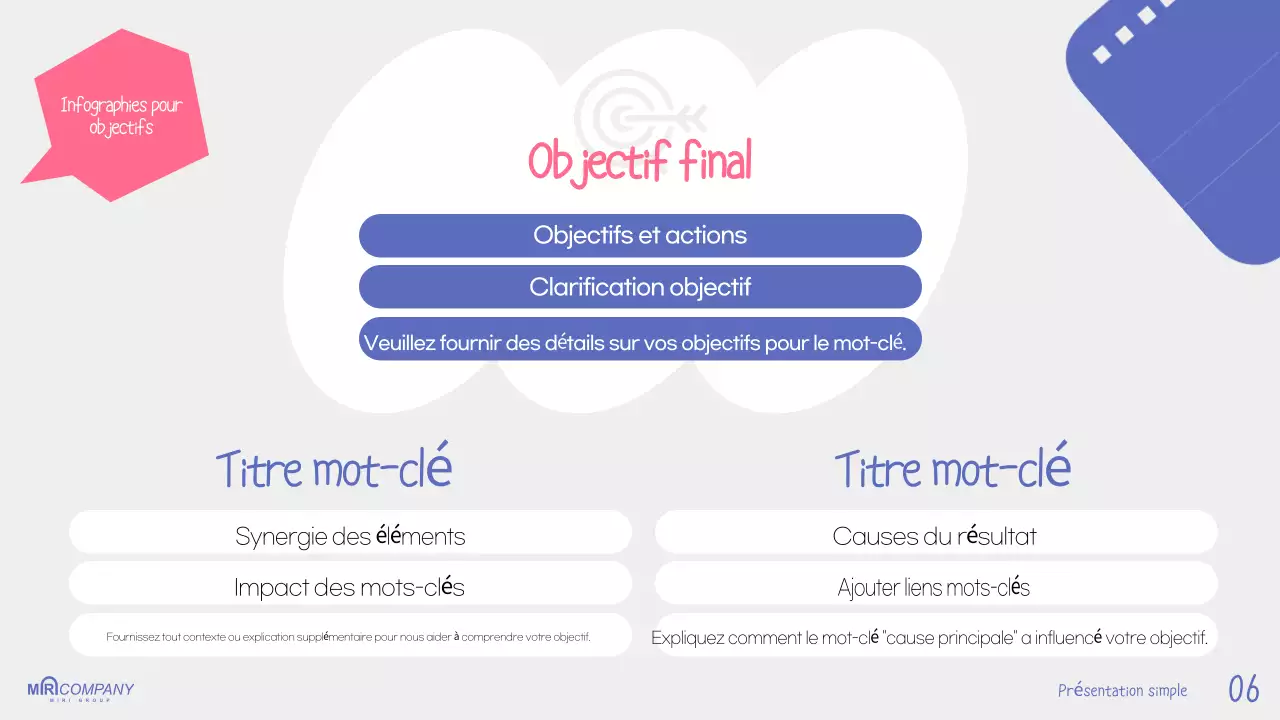 Guide de la présentation bleue simple