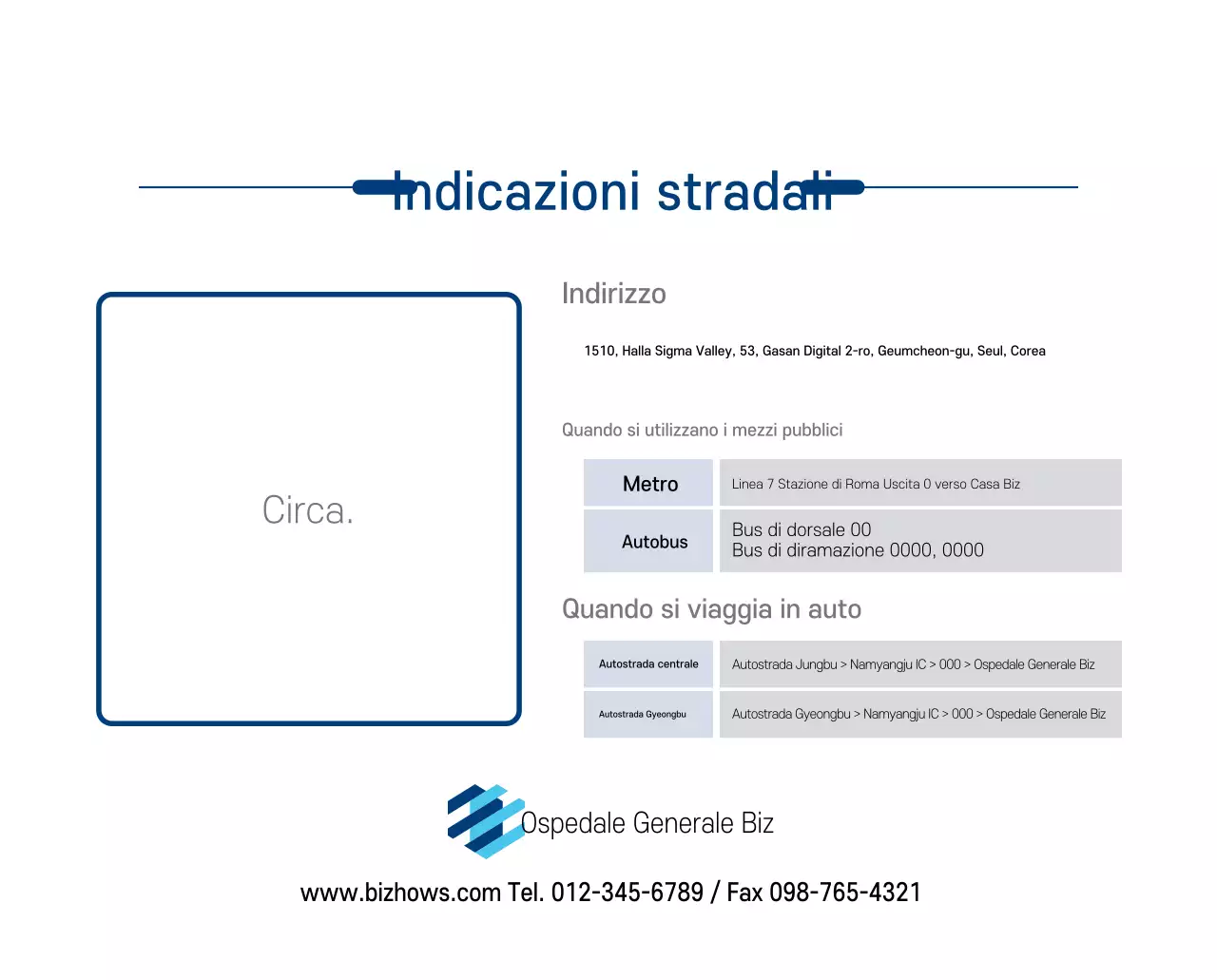 Calendario promozionale dell'ospedale semplice, bianco e blu