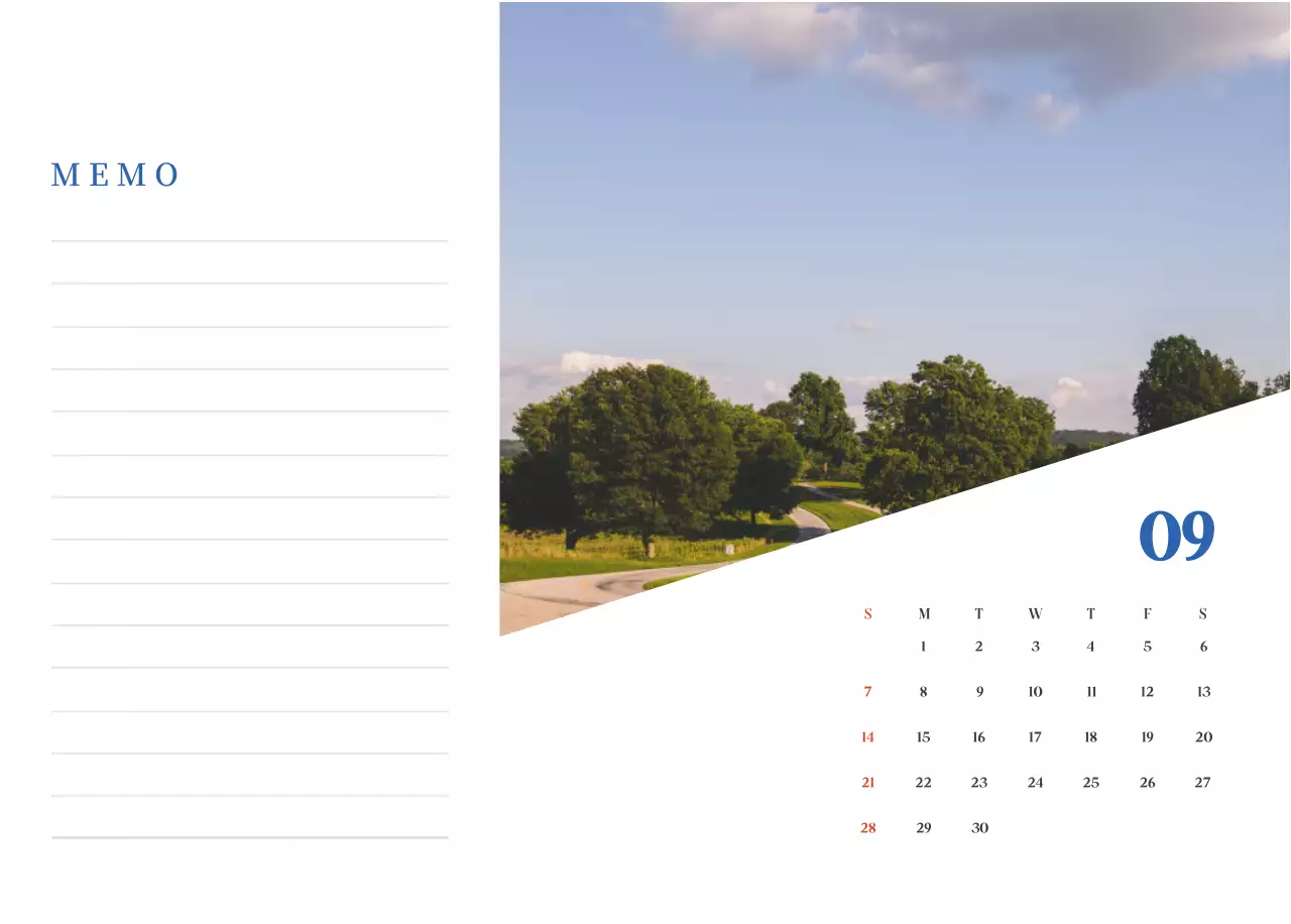 Blauwe moderne ziekenhuiskalender