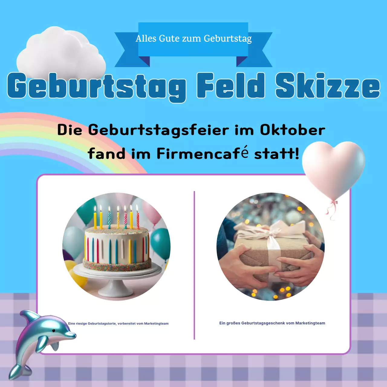 Eine hellblaue Geburtstagsfeier