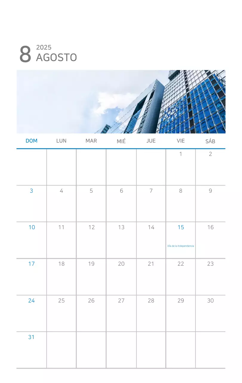 Calendario moderno azul Promociones de empresa