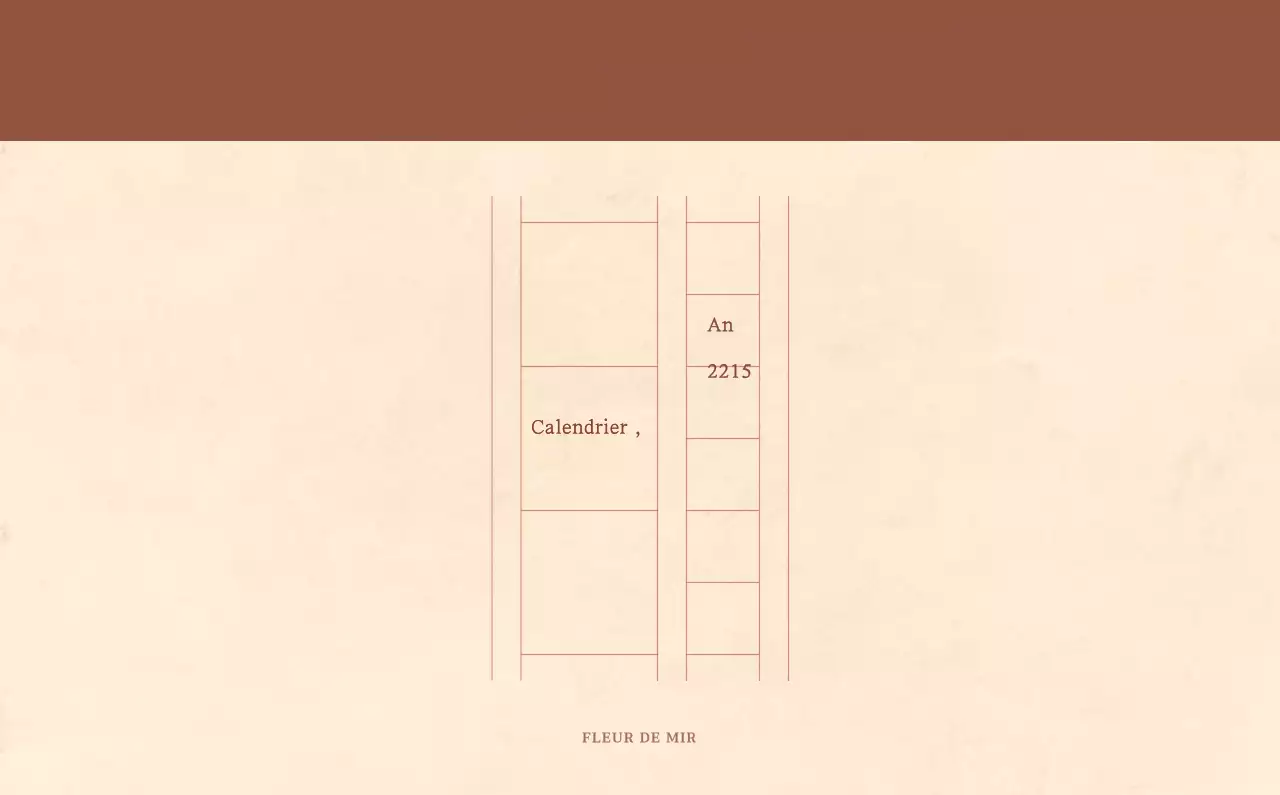 Calendrier sentimental de fleuriste en papier de laine marron clair et marron.