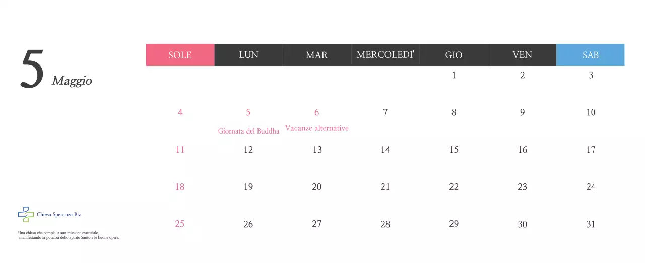 Promozione della chiesa biblica in calligrafia semplice