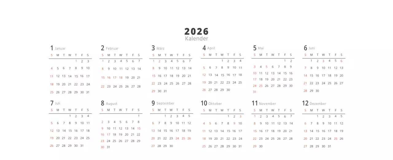 Beigefarbener minimalistischer Innenkalender