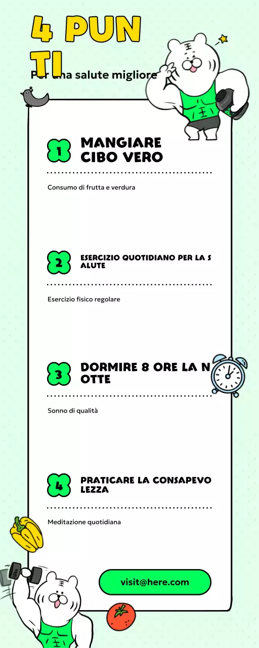 linea guida per uno stile di vita sano e di animazione verde