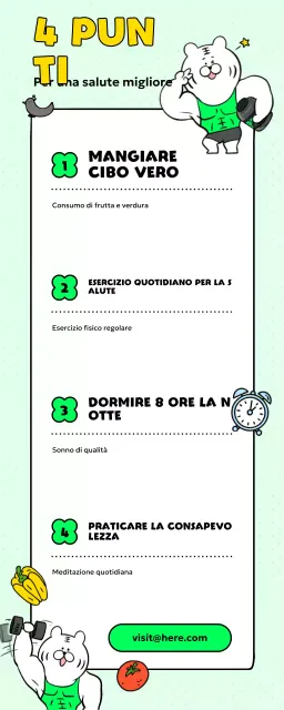 linea guida per uno stile di vita sano e di animazione verde