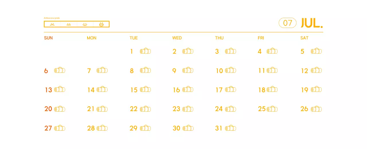 Orange Minimalist Yoga Promotional Calendar