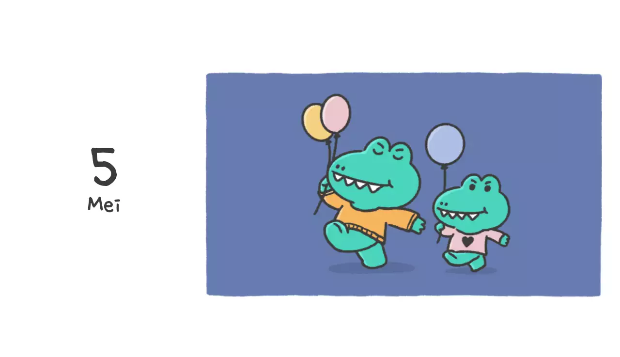 Een kalender met een schattig Ago-illustratieconcept