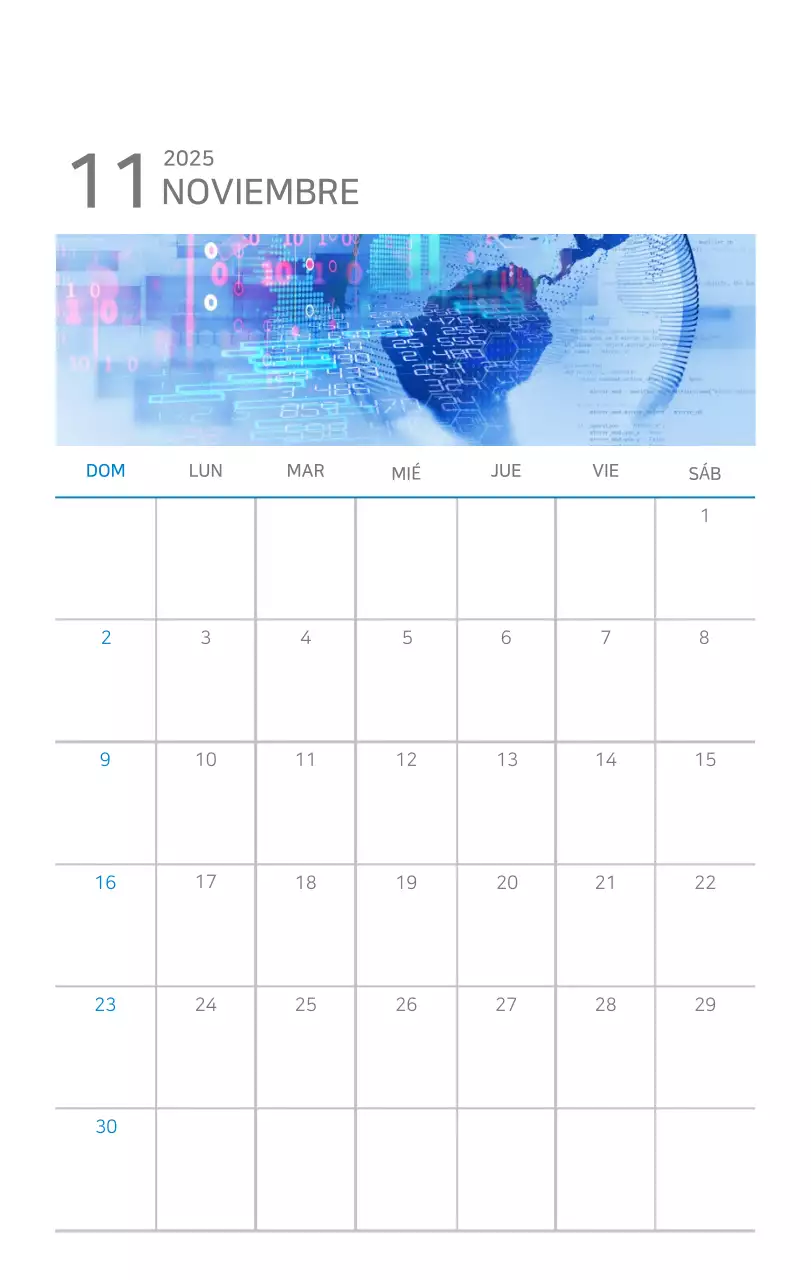 Calendario moderno azul Promociones de empresa