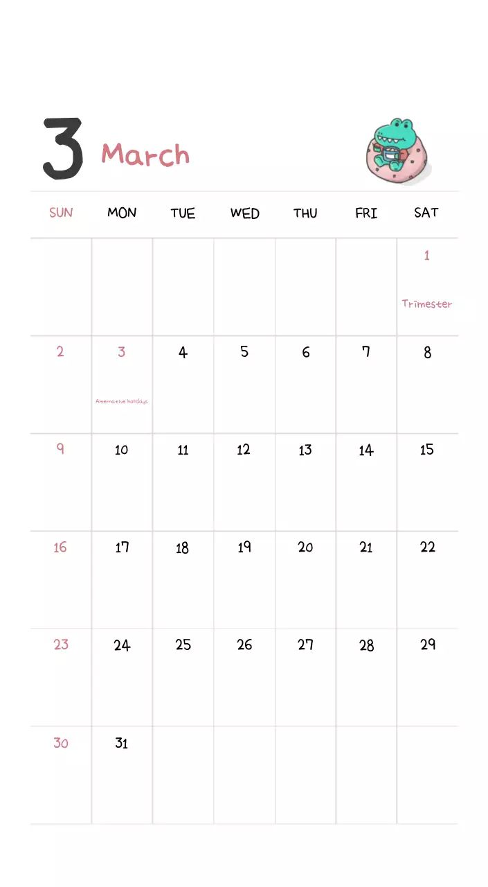 A calendar with a cute Argo illustration concept