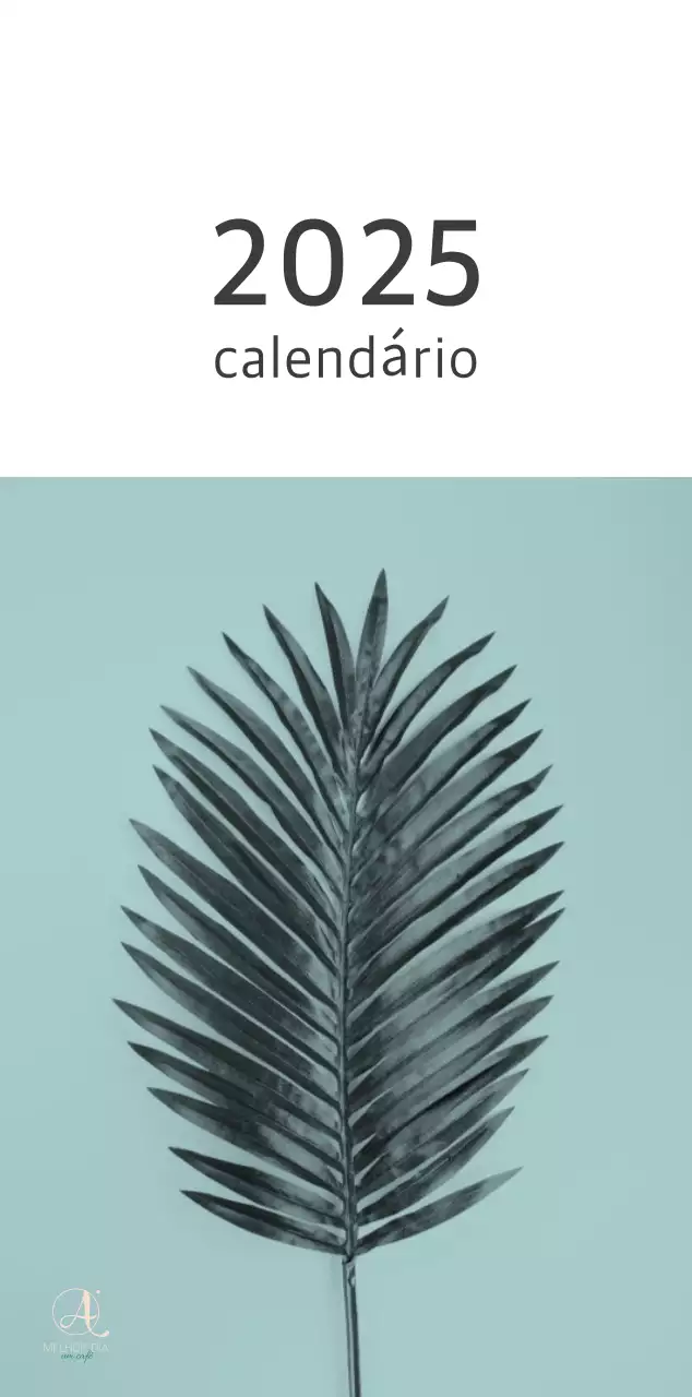 Calendário botânico da natureza branco e limpo