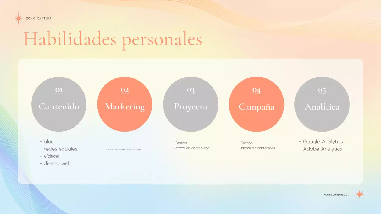 cartera de marketing pastel elegant