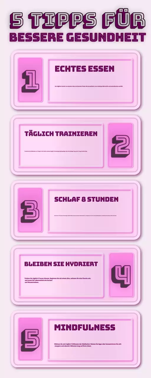 rosa Leitfaden für gesunde Lebensgewohnheiten