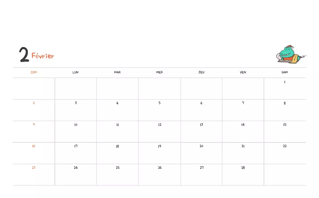 Un calendrier avec un concept d'illustration Ago mignon