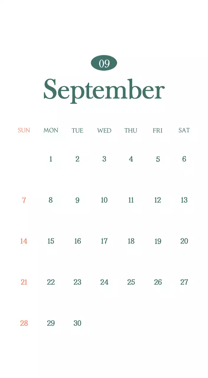 A modern cafe calendar with drink of the month recommendations