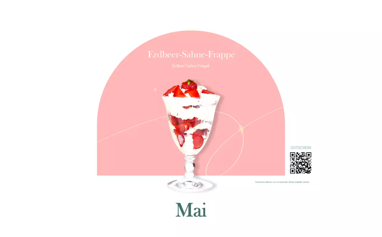 Ein moderner Café-Kalender mit Empfehlungen für das Getränk des Monats