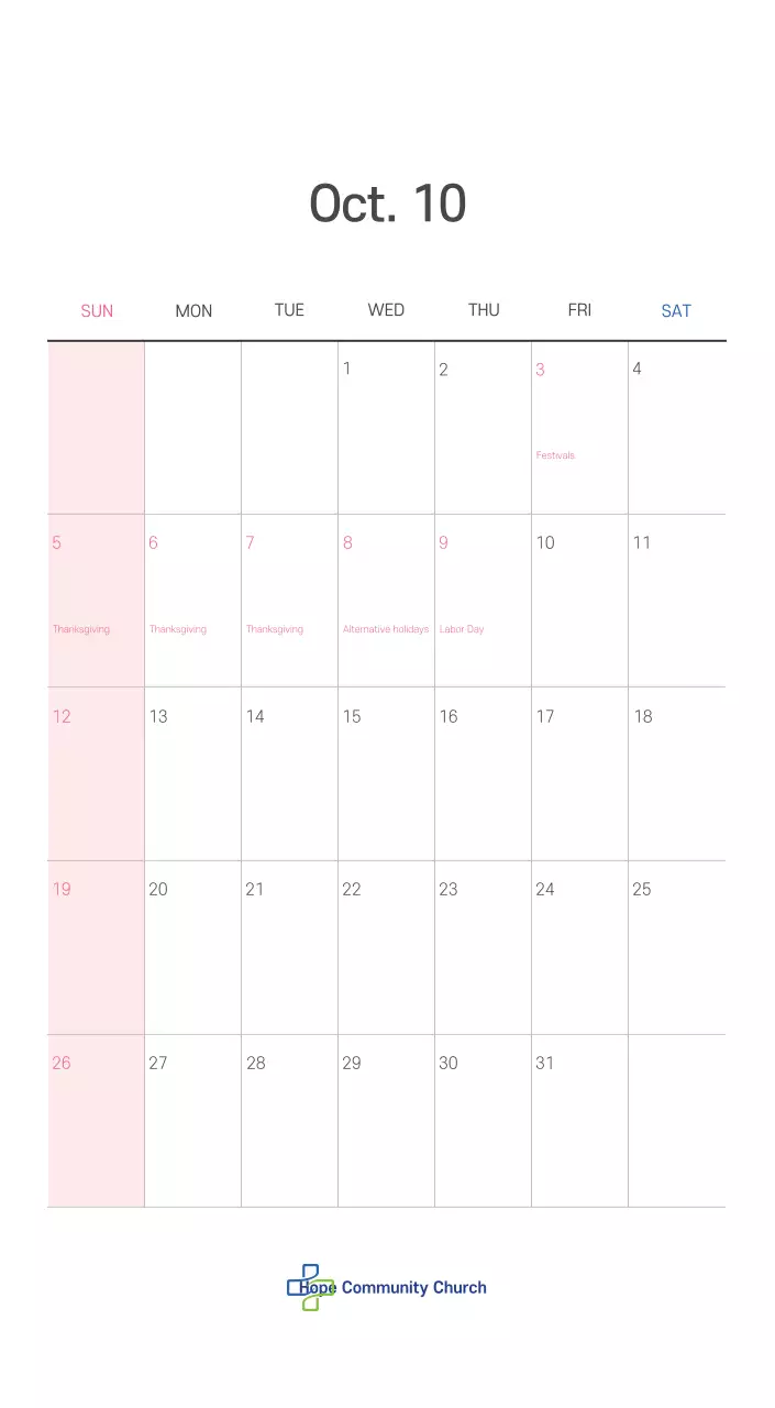 Ilustrasi gereja yang bersih dengan warna pastel