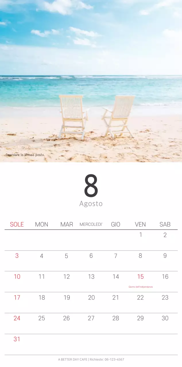 Calendario botanico naturale bianco e pulito