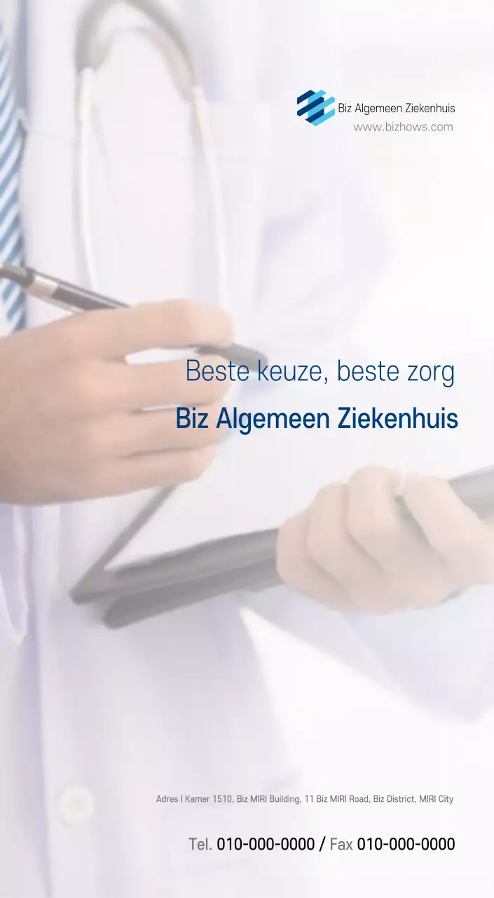 Navy Witte Eenvoudige Ziekenhuis Promotiekalender