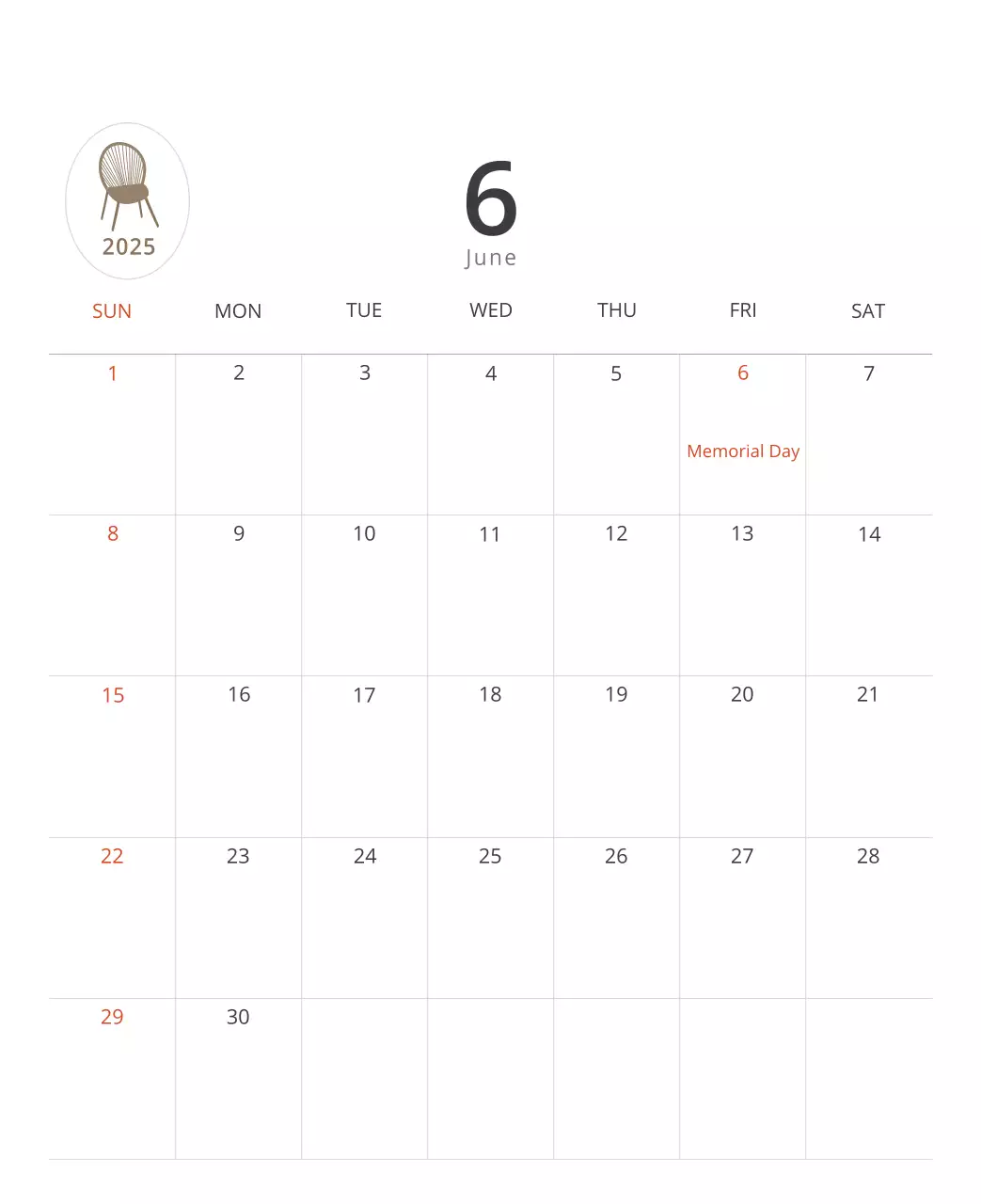 Kalender interior minimalis berwarna krem
