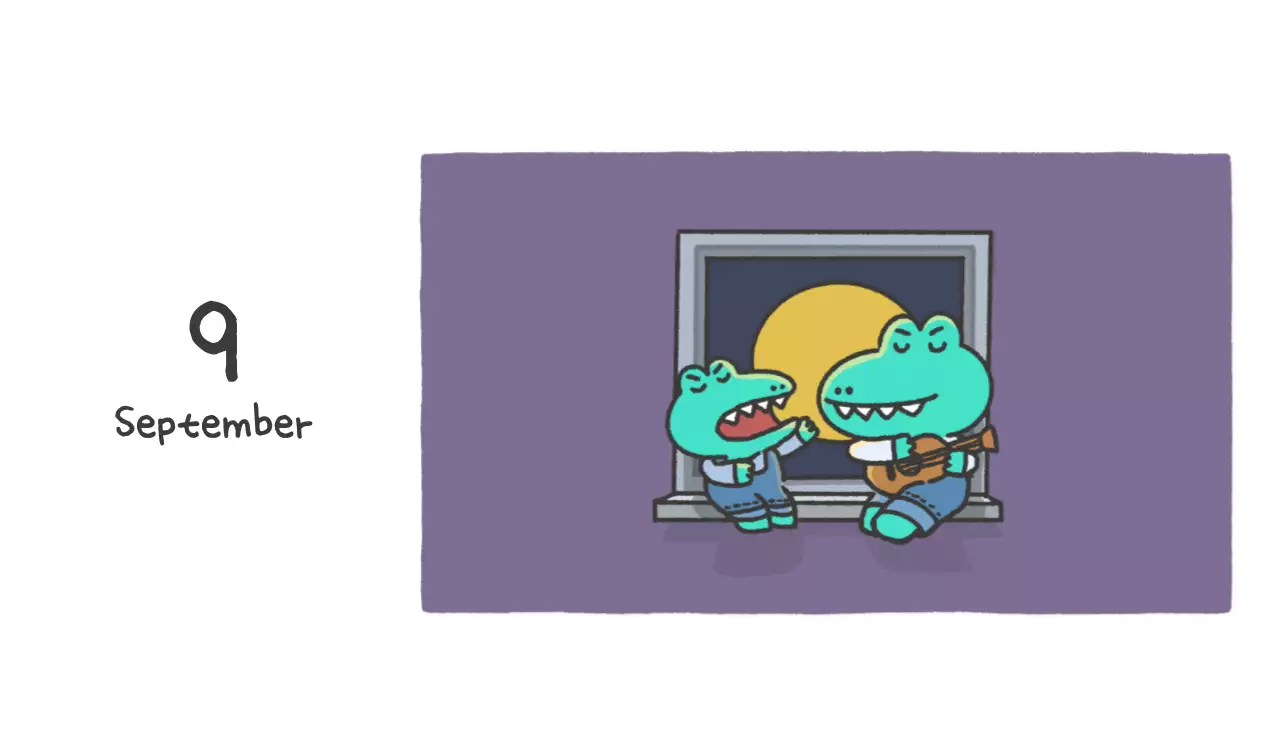 Een kalender met een schattig Ago-illustratieconcept