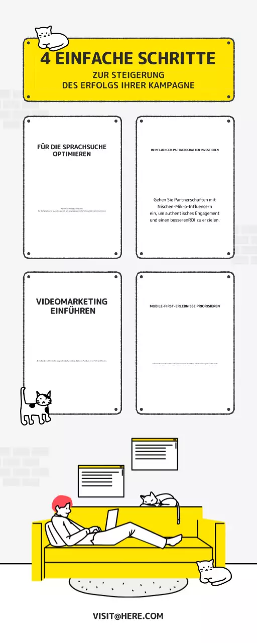 gelb moderne Marketingstrategie Informationen