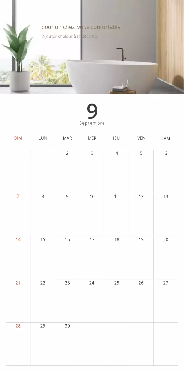 Calendrier intérieur minimaliste beige