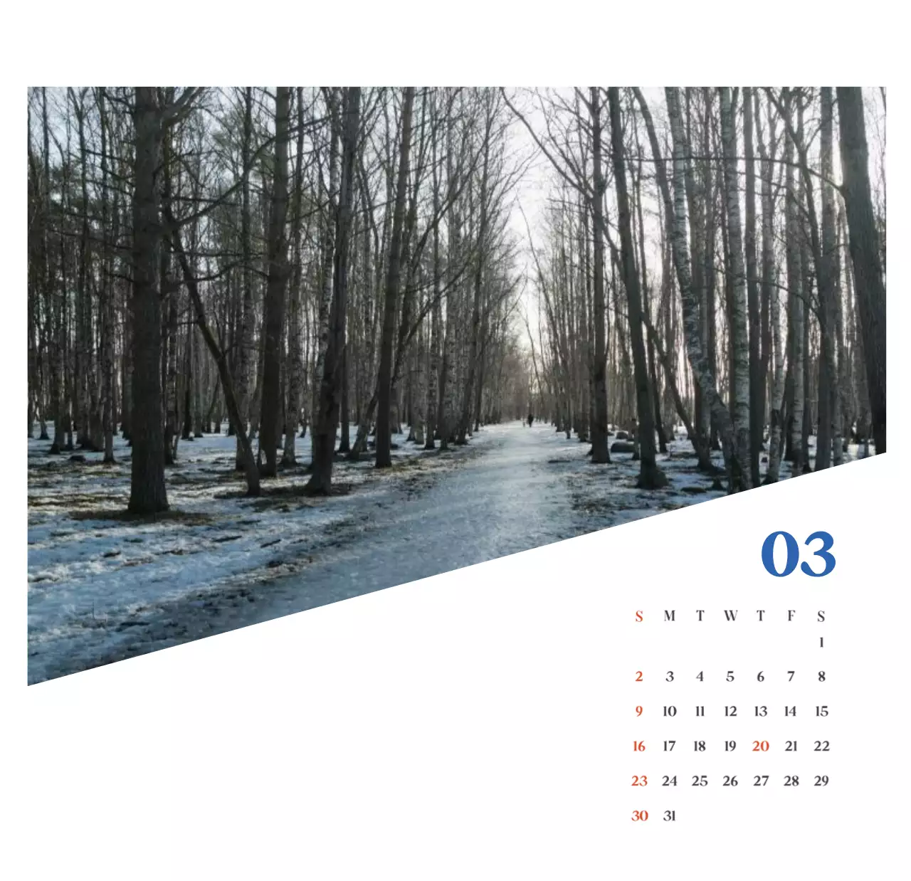 ブルーモダン病院カレンダー